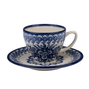 Zestaw ceramiczny ręcznie malowany - filiżanka 0,15 Atena + spodek